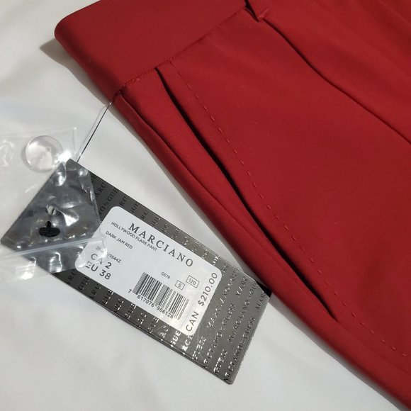 Marciano by Guess - Hollywood Flare Pant - Size 2 - Stunning Red Dress Pants - Picture 13 of 14